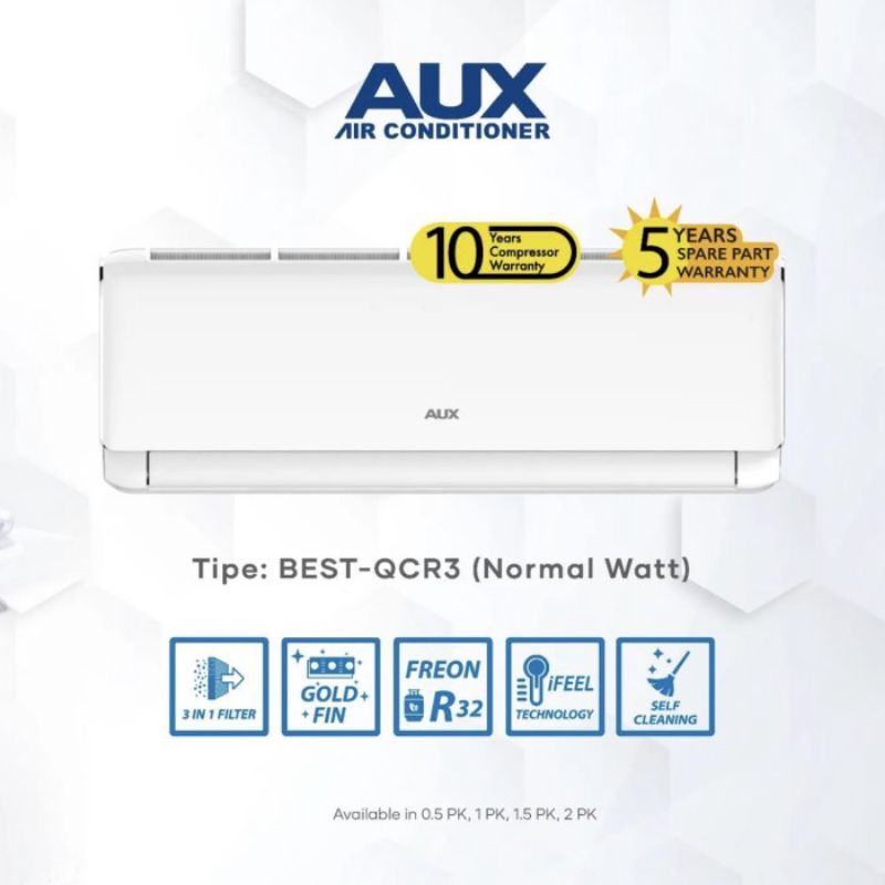AC AUX BEST-9QCR3 1 PK R32 [INDOOR+OUTDOOR UNIT ONLY] GARANSI RESMI
