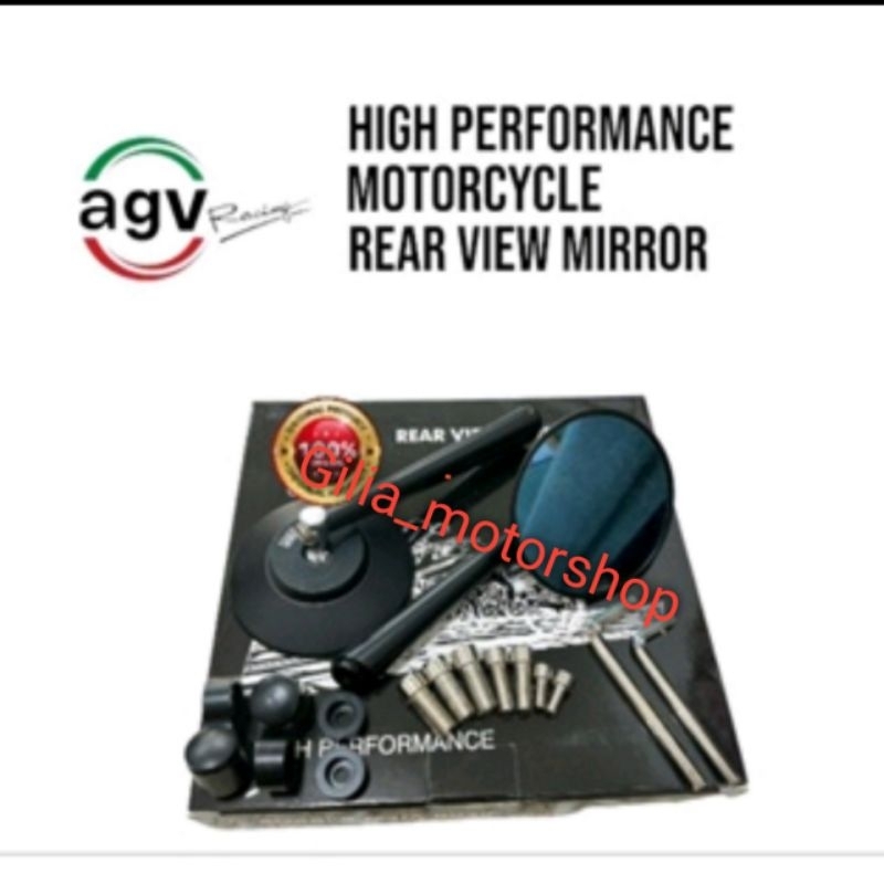 Spion Bulat AGV Original Retro Classic Mirror Blue Spion Jokowi Universal Motor Variasi motor Nmax A