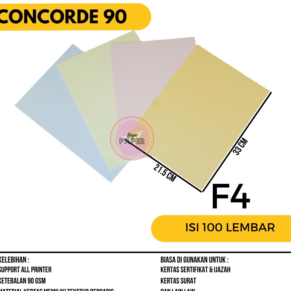 

Spesial Minggu Ini Kertas Concorde F4 9gr isi 1 lembar Kertas Concorde F4 9 gr