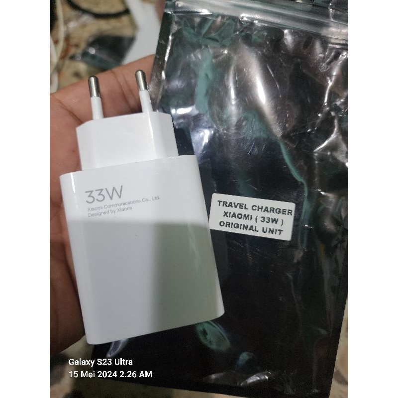 TRAVEL ADAPTOR CHARGER XIAOMI 33WATT ASLI COPOTAN
