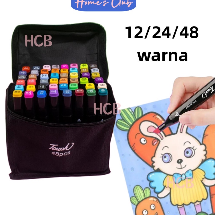 

Fast Delivery HCB Touch 122448 Color Sketch Pen Universal Spidol Umum General Marker Set Animation Markers Sketsa Spidol Berujung Ganda