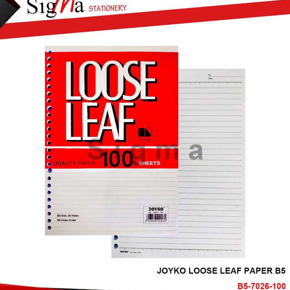 

Best Produsen Isi Loose Leaf Garis B5 JOYKO Refill Binder Ring Paper B5