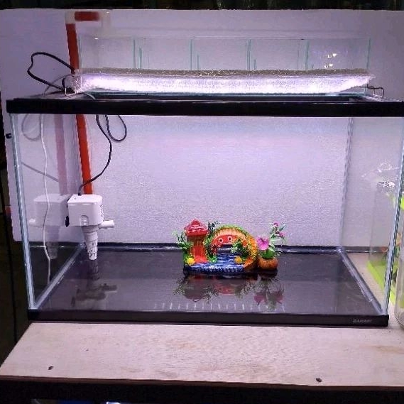 Aquarium Bahari 60cm 60 G Paket lengkap + Top filter + pompa + pipa
