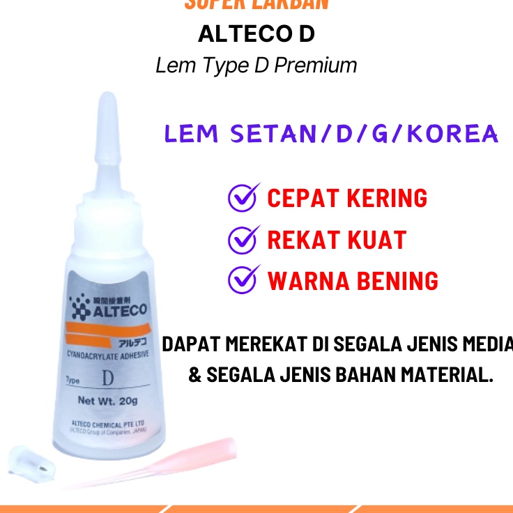 

Spesial Update Lem Super Glue Alteco Instant Glue Japan Cyanoacrylate Botol Grade D Lebih Aman No Harmful Chemical
