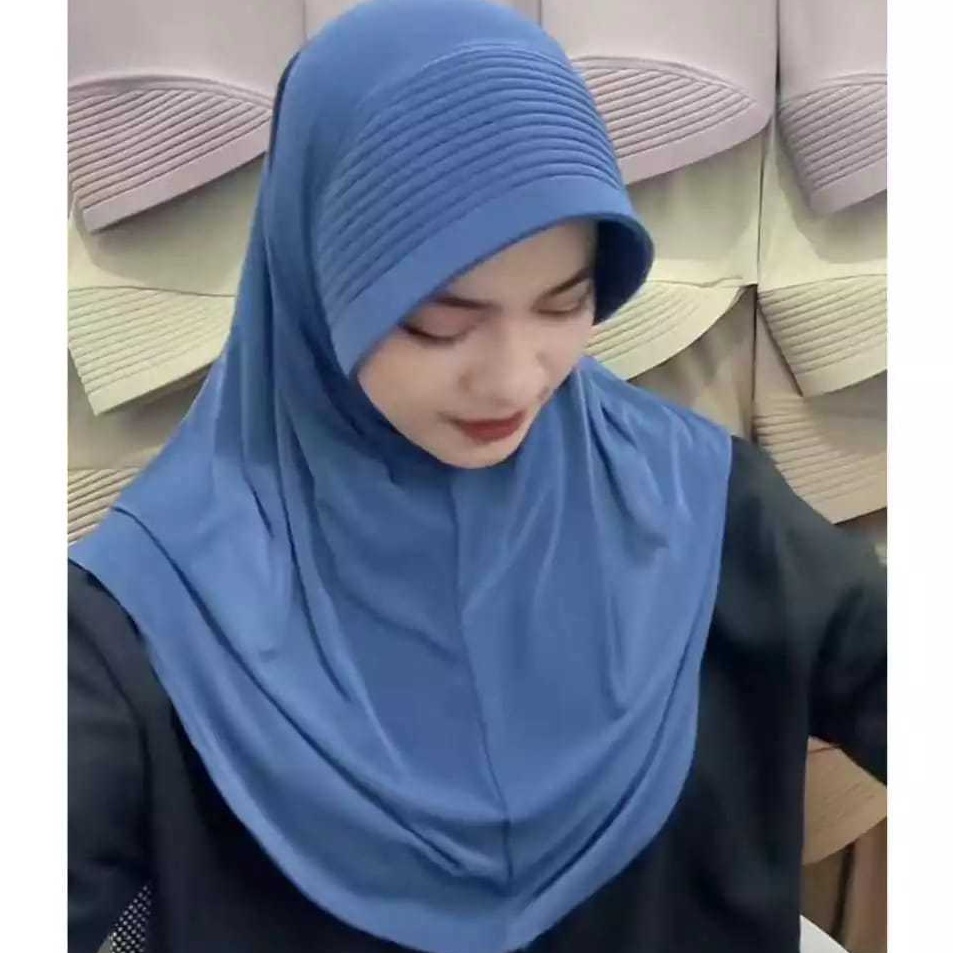 Super Gembira  Hijab Bergo Pet Tebal Jersey Size M Bergo Sport Pet Tebal Bergo Pet Lebar