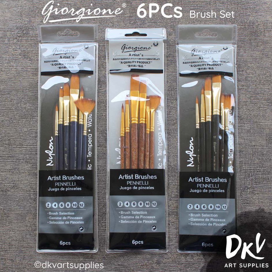

Grosir Terpopuler Giorgione Brush Set 6 pcs G63H Kuas Lukis Nylon