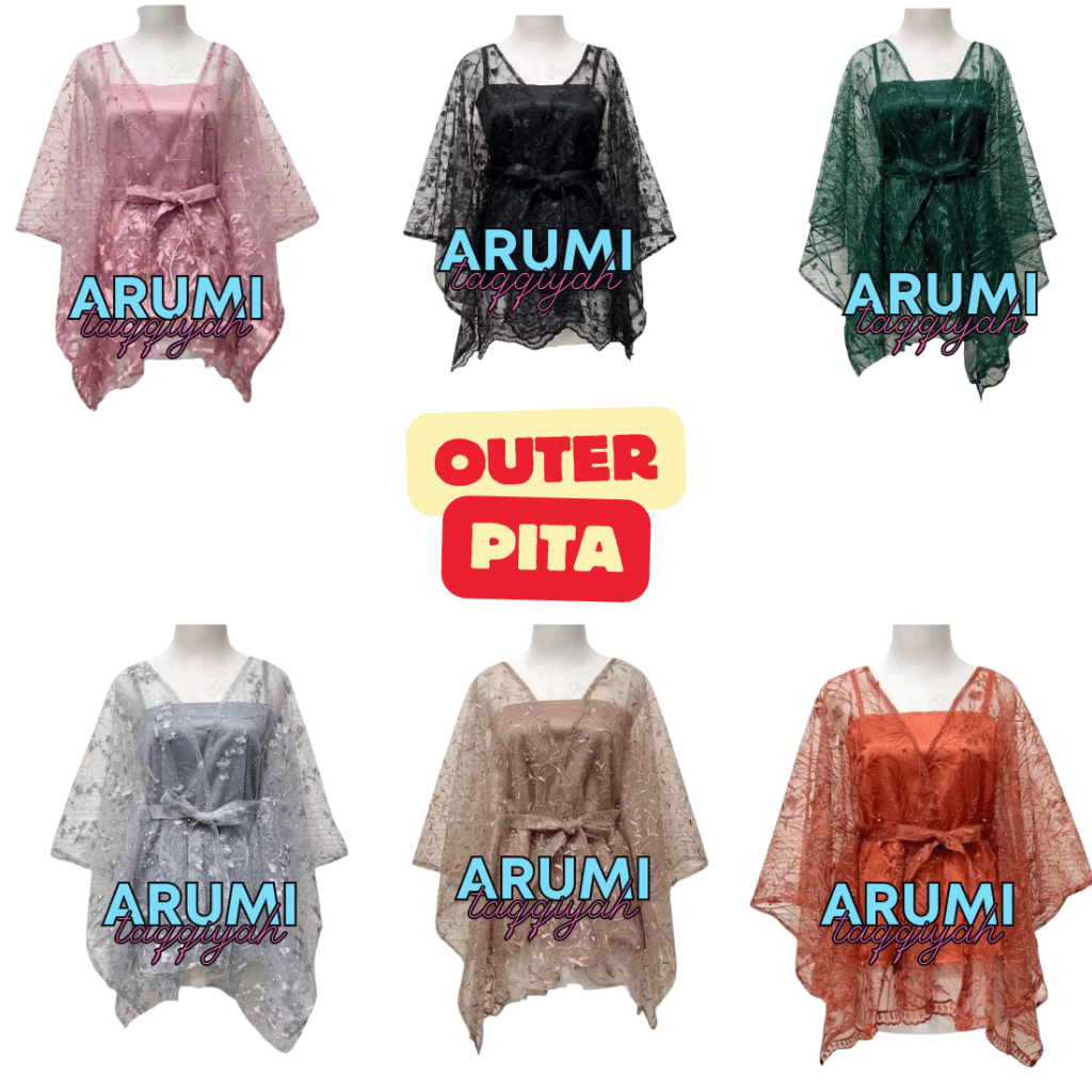 Outer pita kebaya cantik wanita kebaya bridesmaid lamaran wisuda Panjang