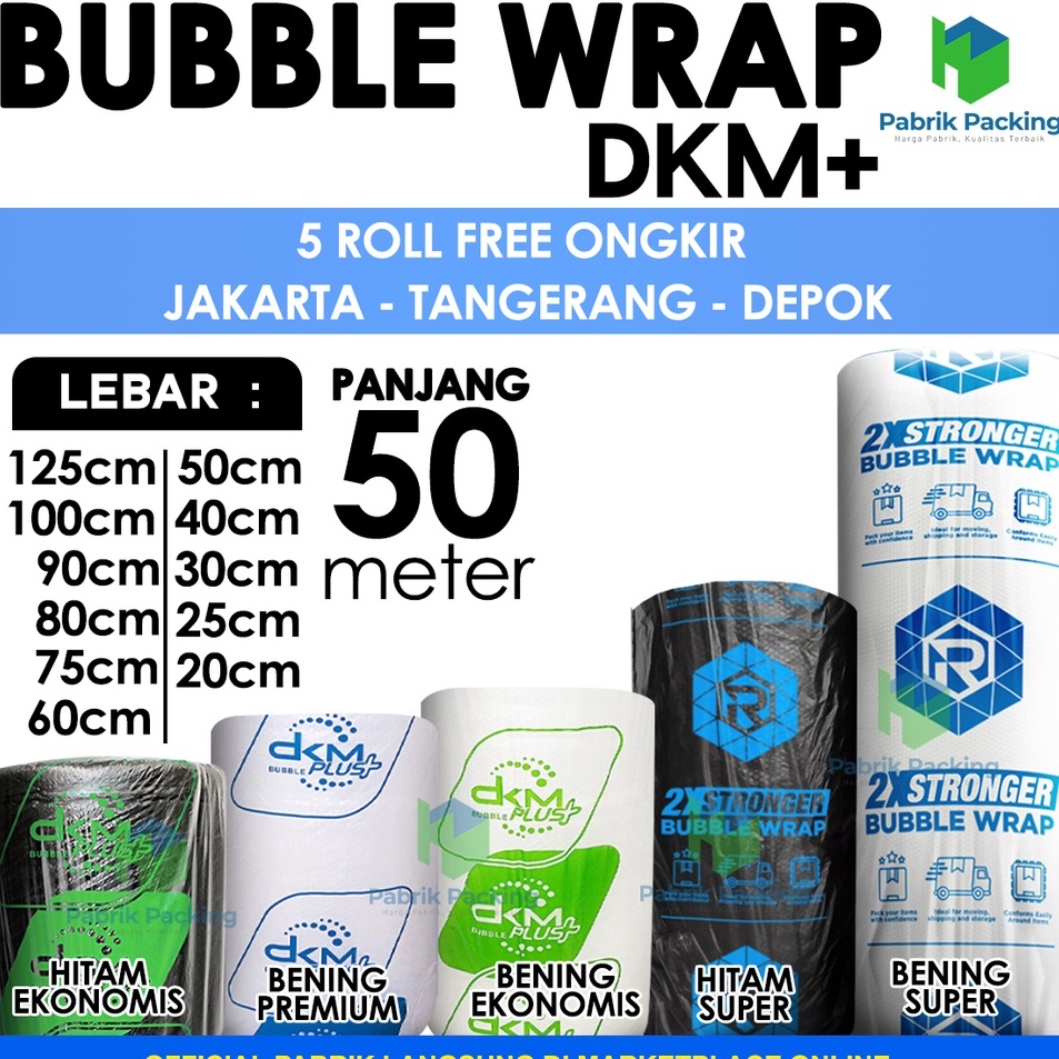 

Diskon Keren PLASTIK BUBBLE WRAP DKM TEBAL BUBBLE PACKING 5 METER GROSIR TERMURAH