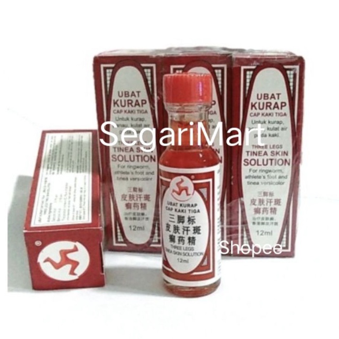 STOK SIAP COD Obat Kurap Cap Kaki Tiga untuk Kurap Panu Kulit Air pada Kaki Cair Import