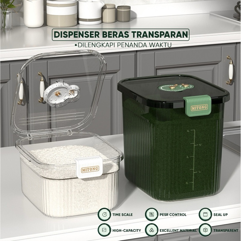 Tempat Penyimpanan Beras / Tempat Beras Estetik / Wadah Beras / Dispenser Beras