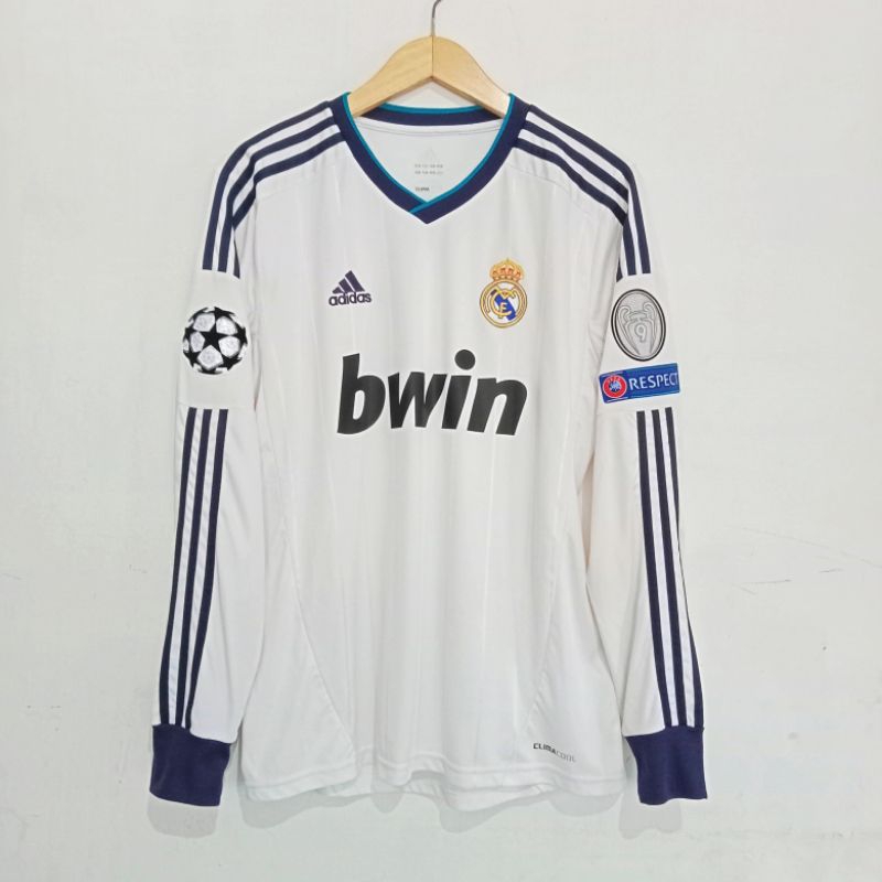 Jersey Original Real Madrid Home 2012/2013 Nameset Ronaldo Long Sleeve Full Patch Champions League