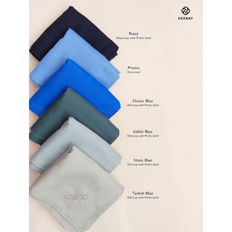 Hijab Segiempat Deenay Liza Matte Navy/Marina/Turkish blue /Classic blue With New Logo