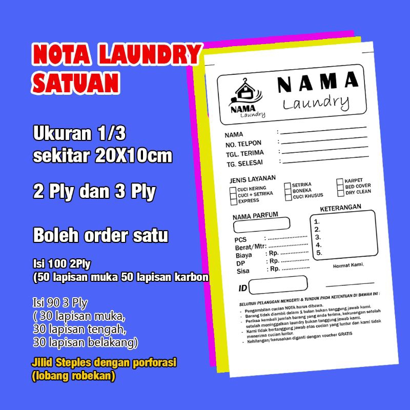 

Nota Laundry Satuan Custom