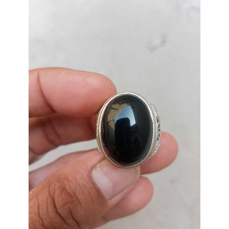 batu akik bacan Wulung senter biru