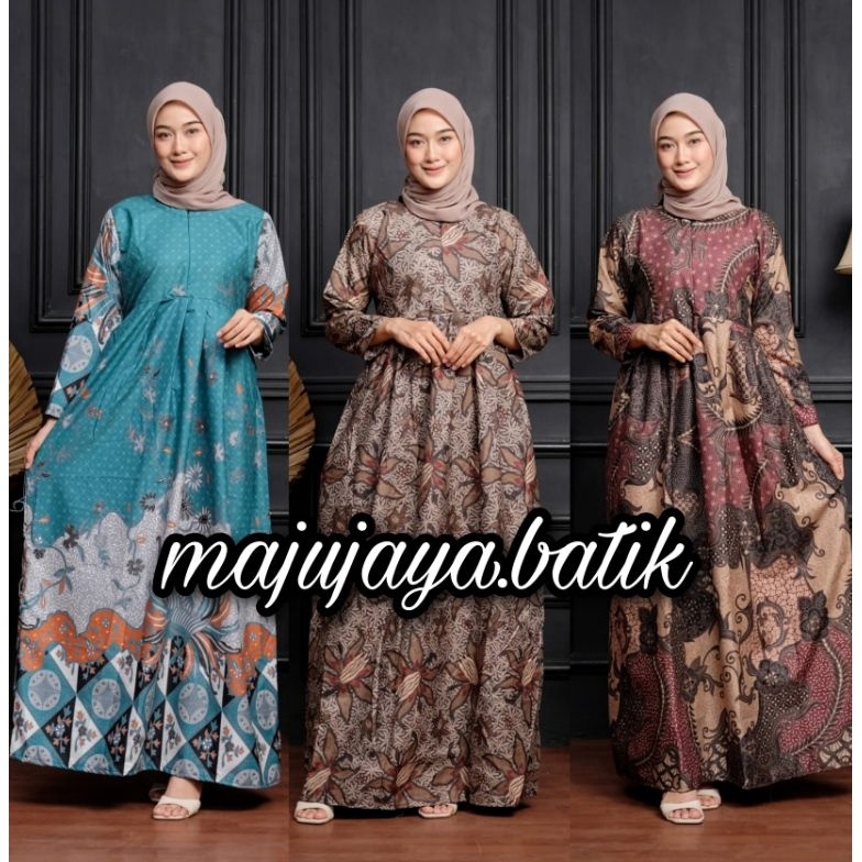MS GAMIS BATIK SRIWEDARI MAXI BUMILBUSUI KATUN SOGAN ALLSIZE  JUMBO