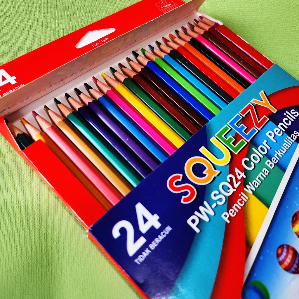

PENSIL WARNA SQUEEZY PANJANG 12 DAN 24 WARNA / PENSIL WARNA MURAH