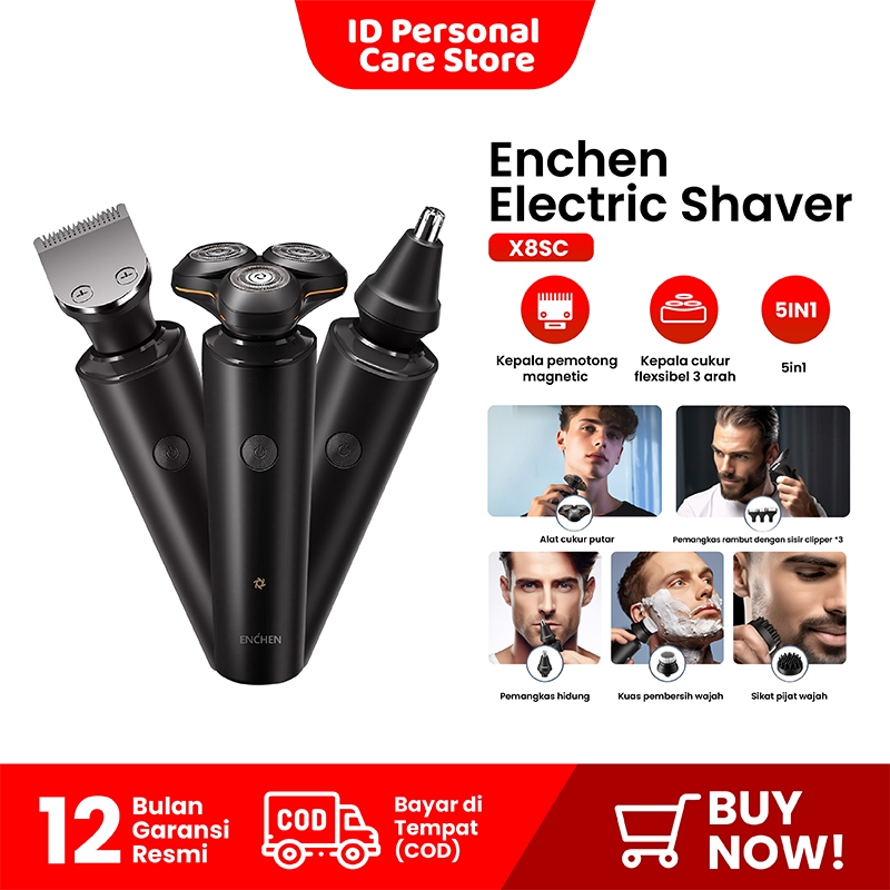 Enchen X8S-C Alat Cukur Rambut 5 in 1 Waterproof Alat Shaving Pencukur Kumis Listrik Magnetic