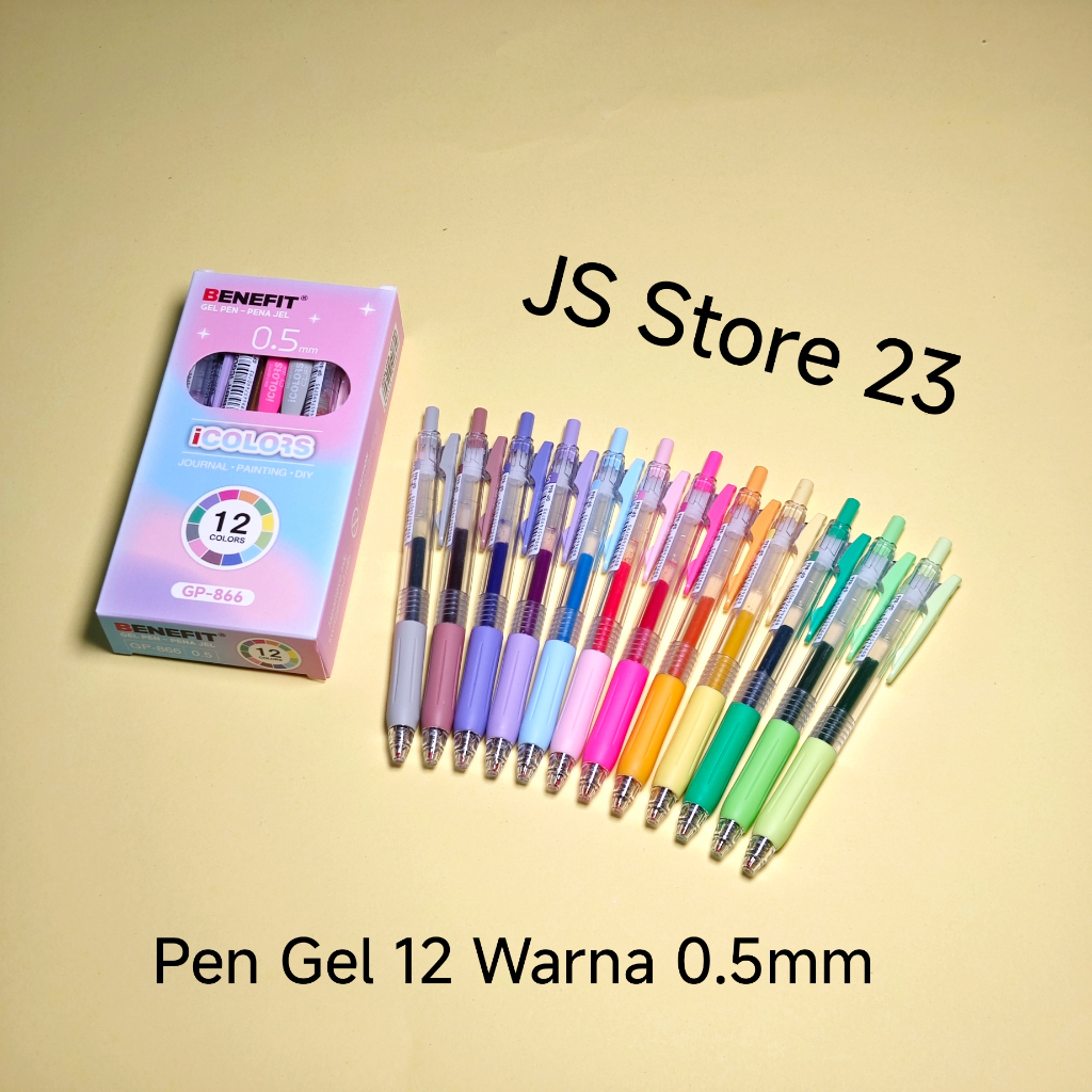 

Pulpen Pen Gel Warna Warni 12 warna 1 set / Bullpoint Bolpen Gel Warna Warni 12 warna / Bolpoin Gel Warna Warni Set