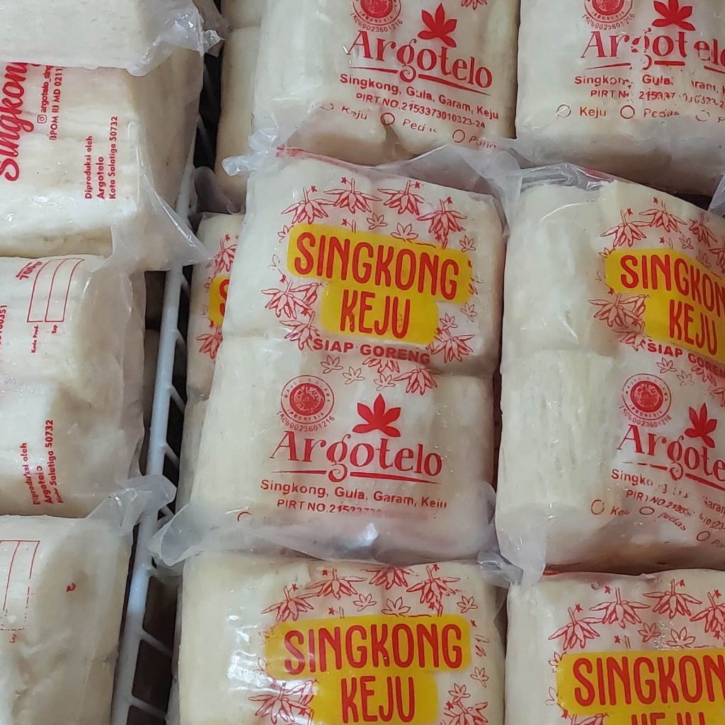 

Singkong Keju Premium Argotelo Salatiga Frozen Cemilan Beku Siap Goreng Halal 700gr