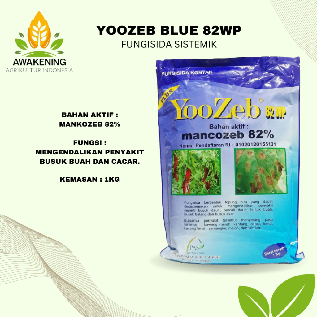 YOOZEB BLUE 82WP 1KG FUNGISIDA MANKOZEB BIRU