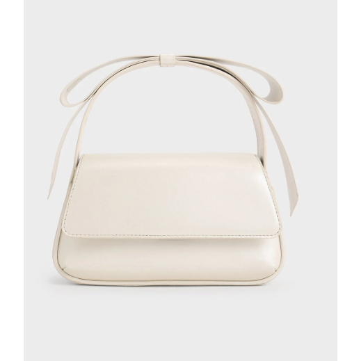 Charles and Keith Leather Bow Top-Handle Bag