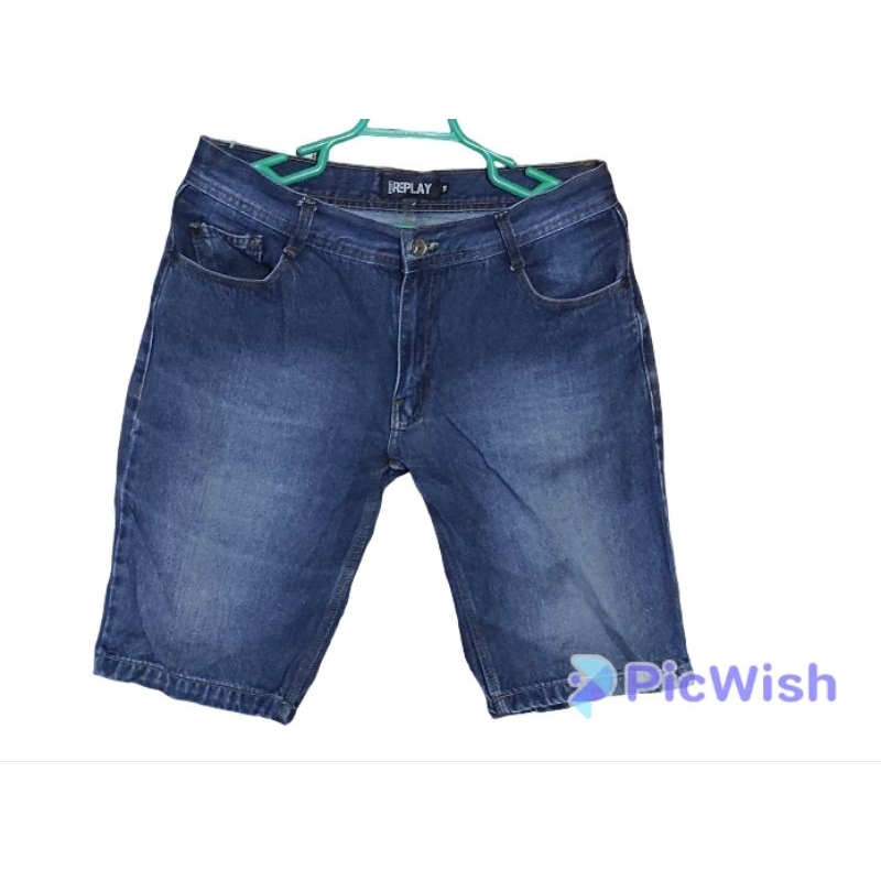 Celana Pendek Jeans untuk Pria warna Biru merk Port Replay Preloved