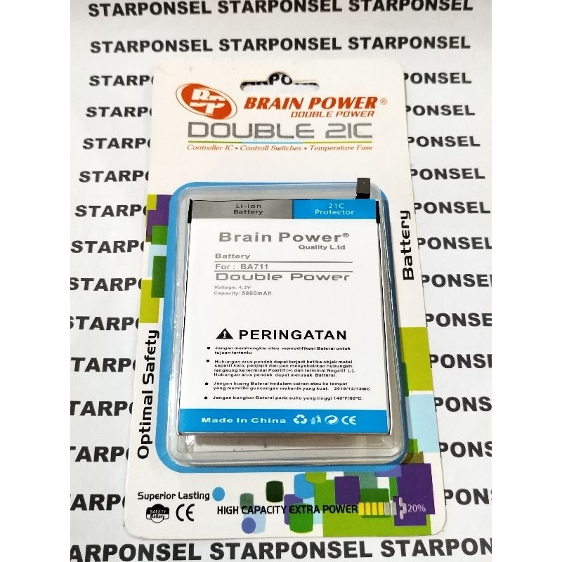 BATRE BATTERY BATERAI MEIZU M6 MEIZU BA711 BA-711 M711M M711C M711H DOUBLE POWER BRAIN POWER MURAH B