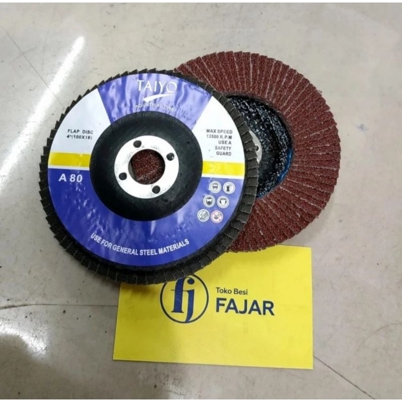 Mata gerinda grenda amplas kertas pasir model sisir / amplas susun flap disc taiyo 4 inch untuk besi