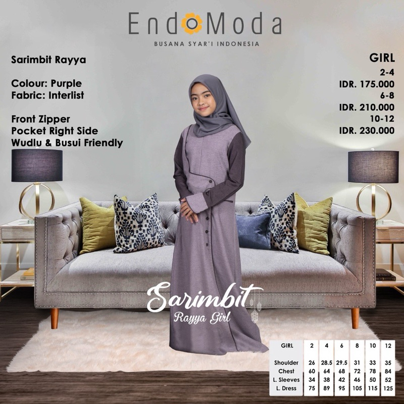 ENDOMODA GAMIS ANAK RAYYA GIRL PURPLE