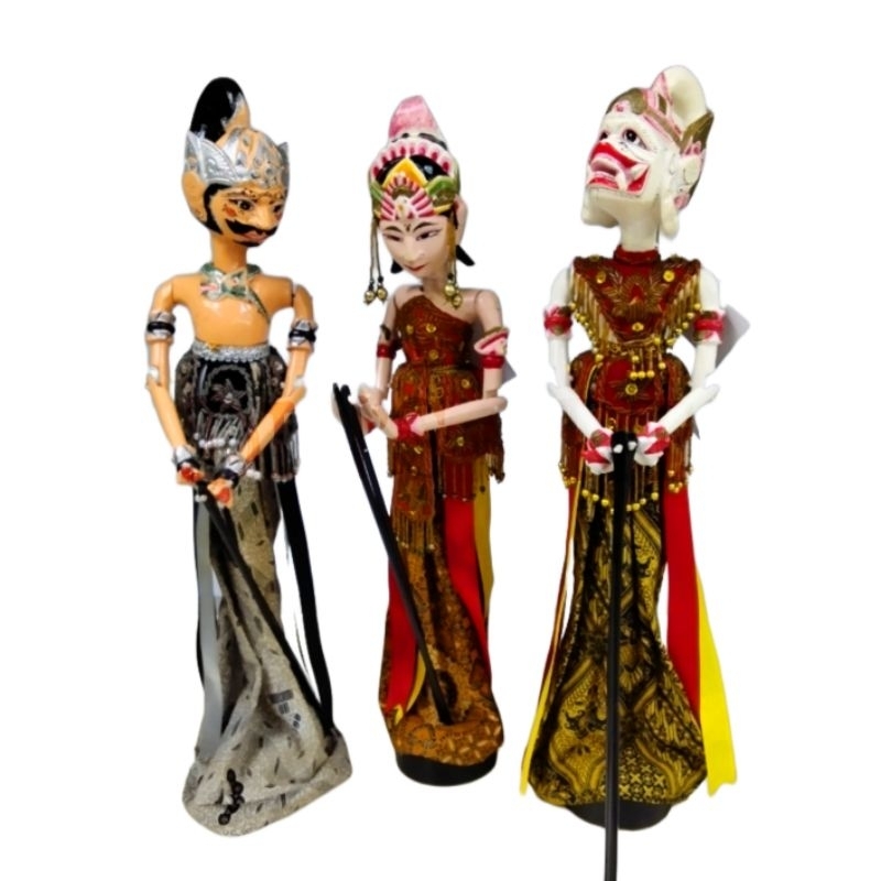 Miniatur Wayang Golek Shinta Hanoman Putih Bima/ Wayang Golek Kayu/ Shinta/ Bima/ Hanoman Putih/ Dek