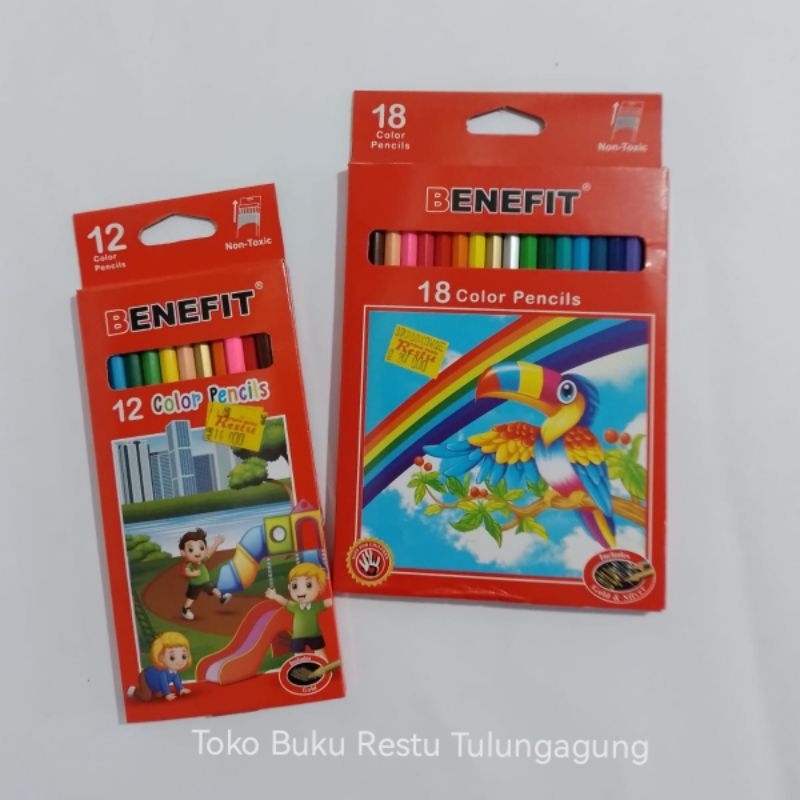 

Pensil 12 dan 18 warna Benefit