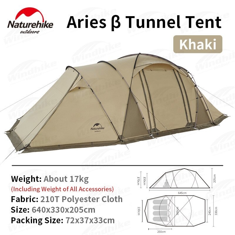 Tenda Naturehike Aries B NH22YW005 Tenda Camping 4 6 Orang Double Layer Tenda Glamping Dome Frame Al