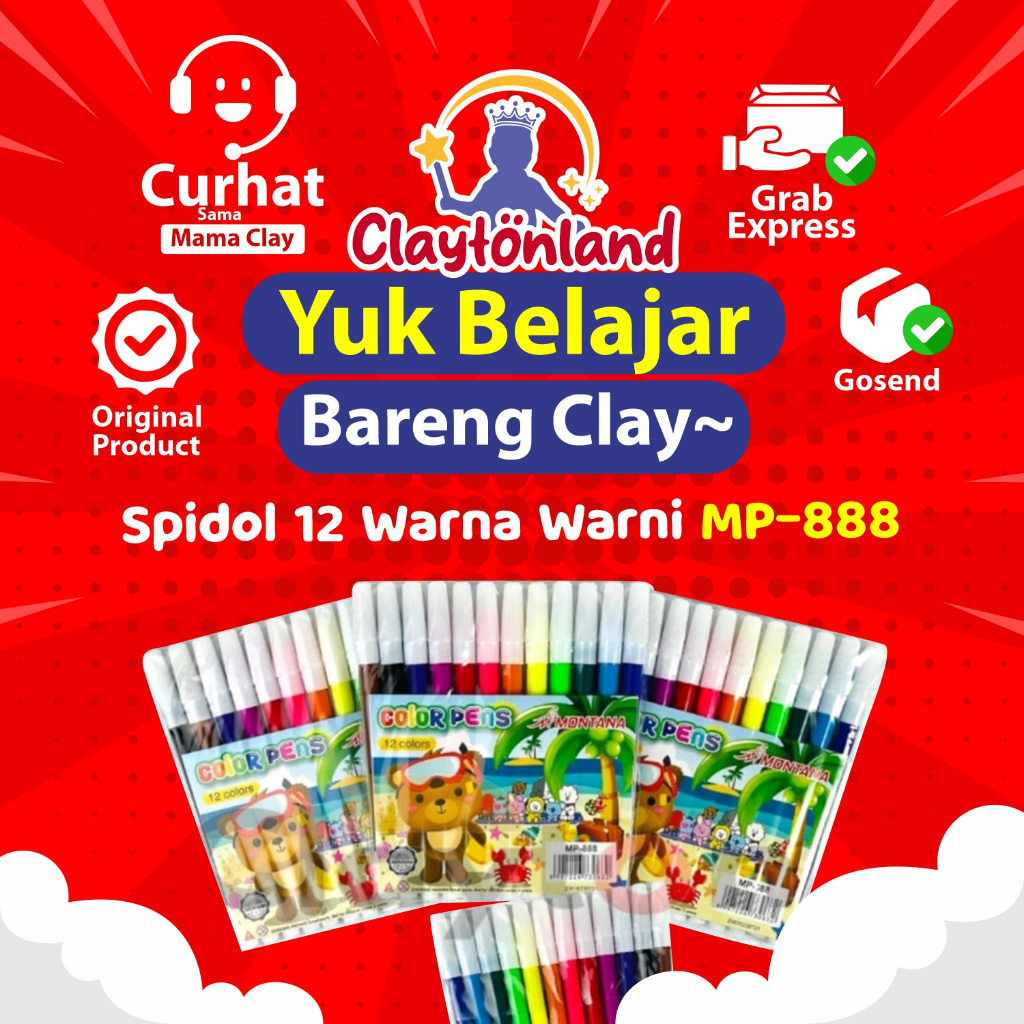 

Spidol 12 Warna / Sepidol 888 Colour Pen / Spidol 12 Warna Warni MP-888