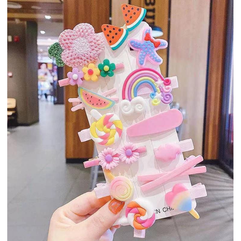 Jepit rambut anak perempuan jepit kuromi ungu lilac set ikat rambut anak cewek kudaponi unicorn stel