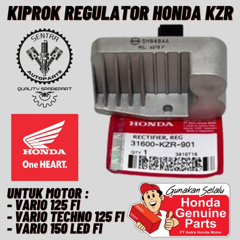 Original AHM Kiprok Regulator Honda Vario FI Techno 125 150 LED Kode KZR KWN