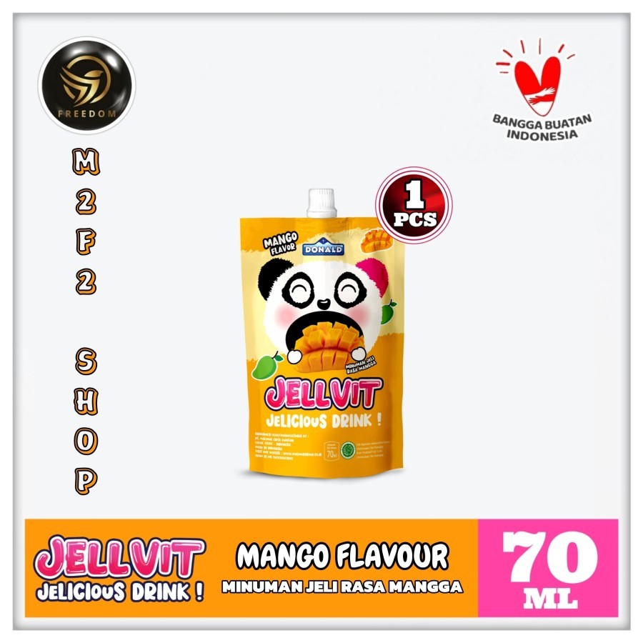 

Donald Jellvit Jelicious Drink Mango Flavor | Minuman Jelly Rasa Mangga Pouch - 70 ml (Kemasan Satuan)