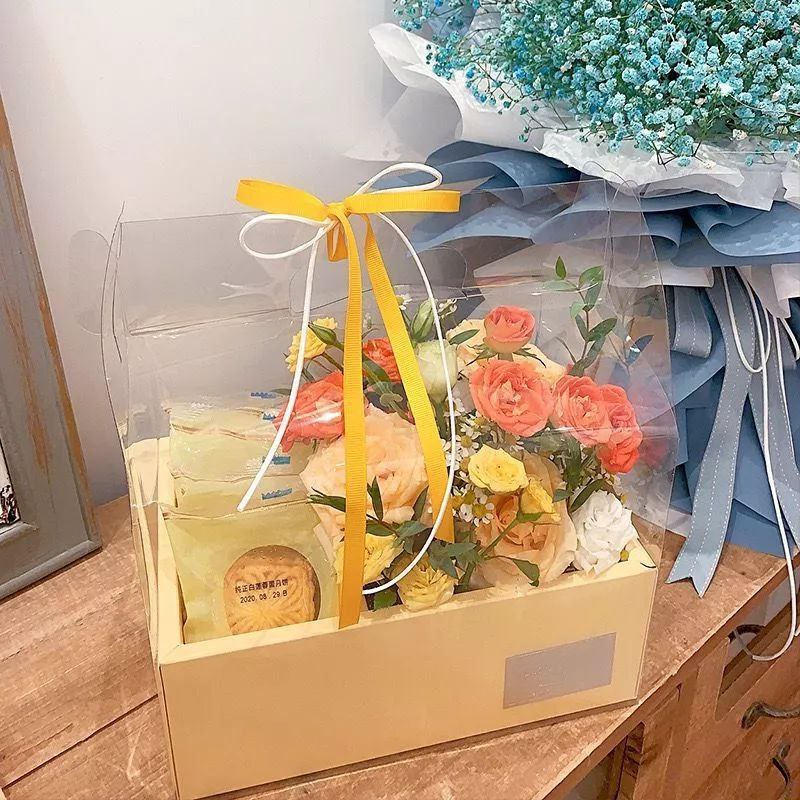 

TRANSPARANT PORTABLE FLOWER BOX | KOTAK BUNGA KUE | BLOOM BOX KOTAK BUNGA 1510 MIKA HANDY BOX