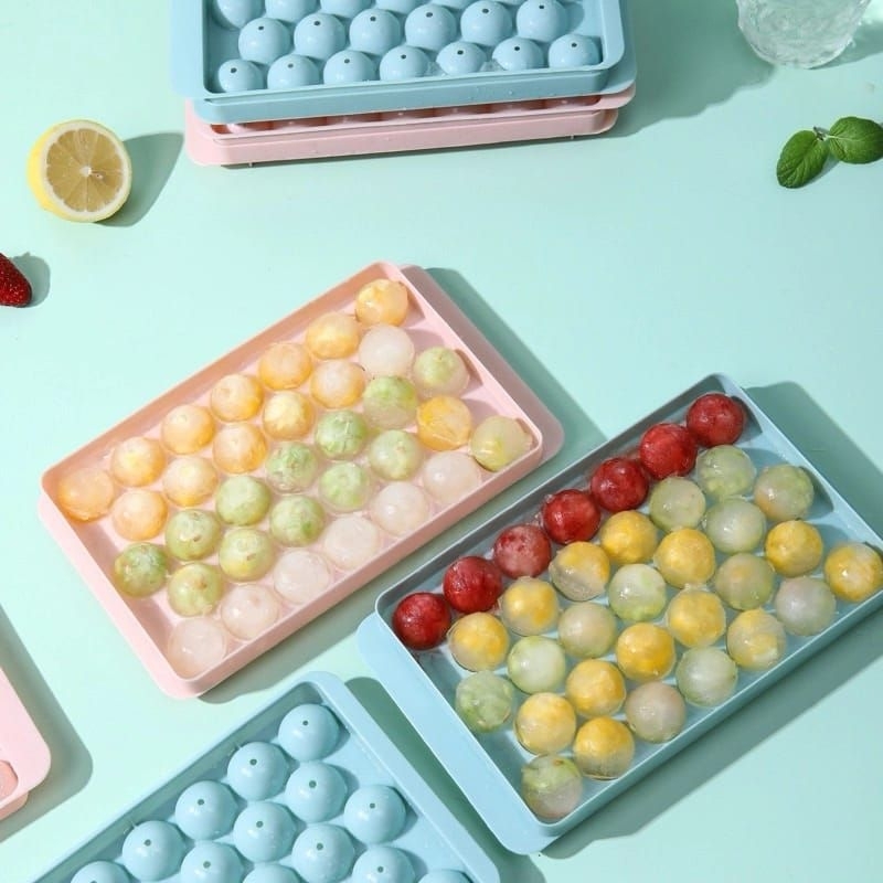 Cetakan Es batu Bulat / Cetakan Jelly Bulat 33 slot / Cetakan Bulat mini