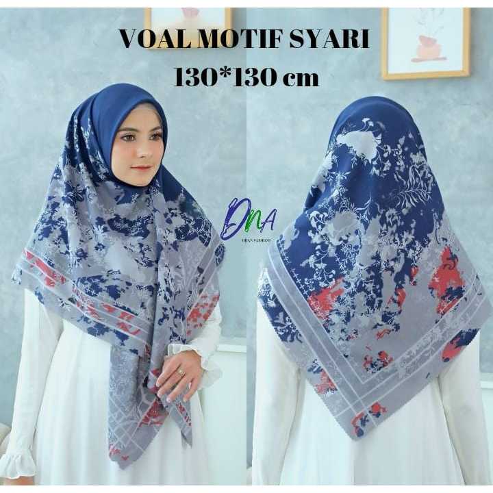 HIJAB SYARI WANITA VOAL MOTIF PREMIUM DENIM
