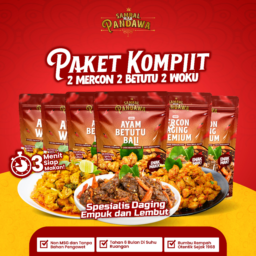 

Paket Komplit Sambal Mak Pandawa BEST SELLER @100gr