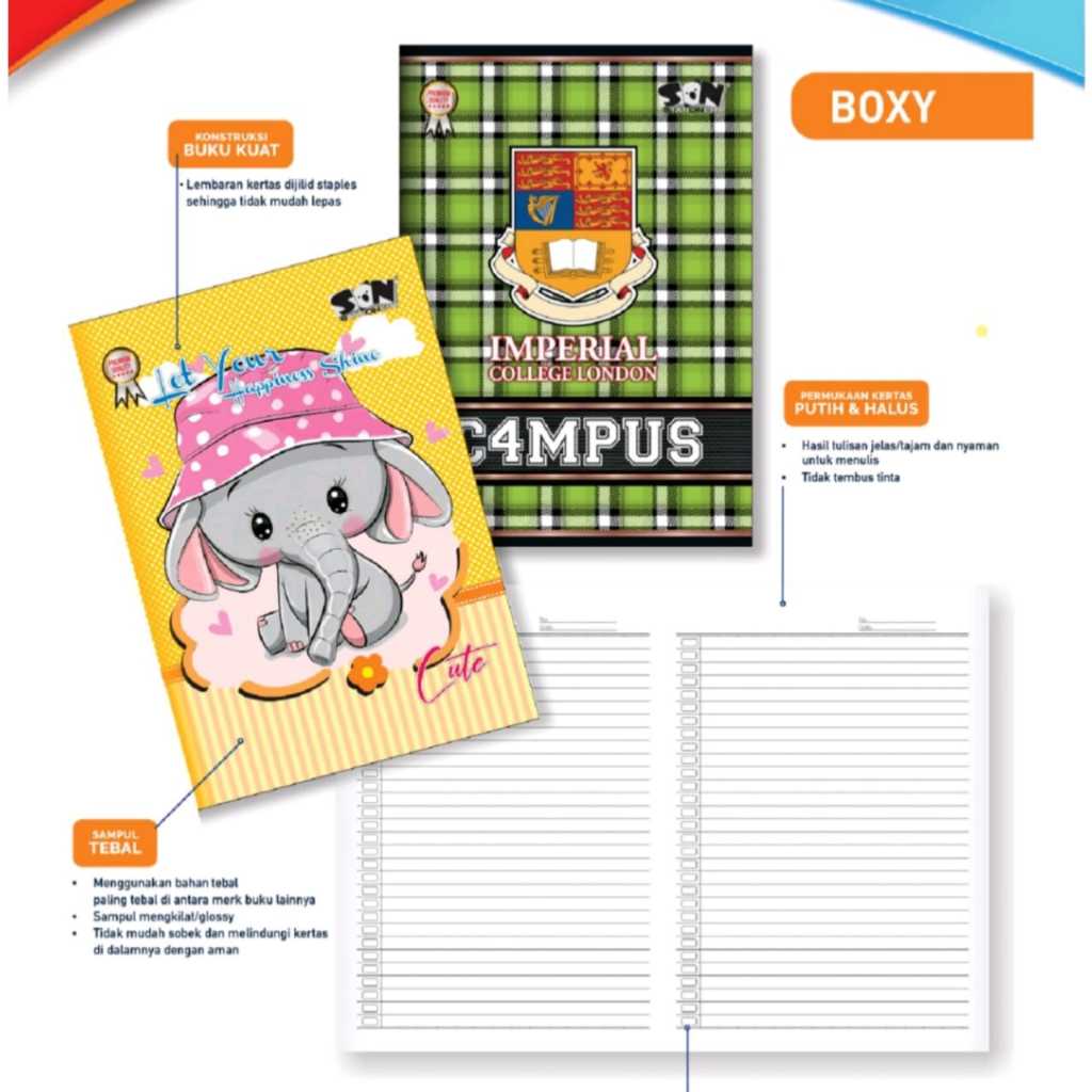 10 PCS SON STATIONERY BUKU TULIS BOXY 42 LEMBAR / BUKU TULIS 50 LEMBAR / BUKU TULIS 36 LEMBAR / BUKU