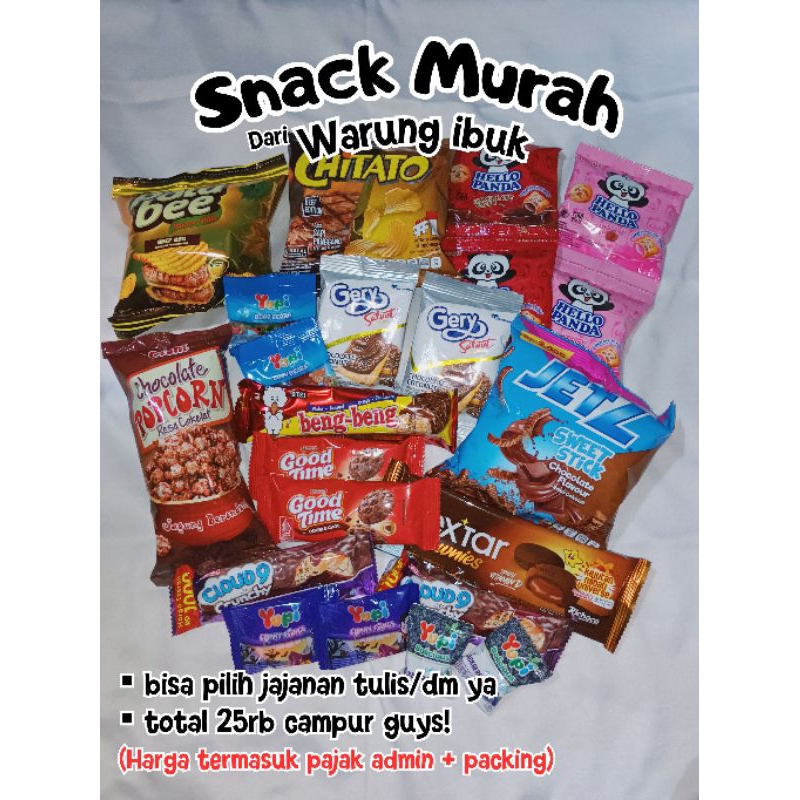 

Snack Murah dari Warung ibuk bisa random atau pilih lewat chat