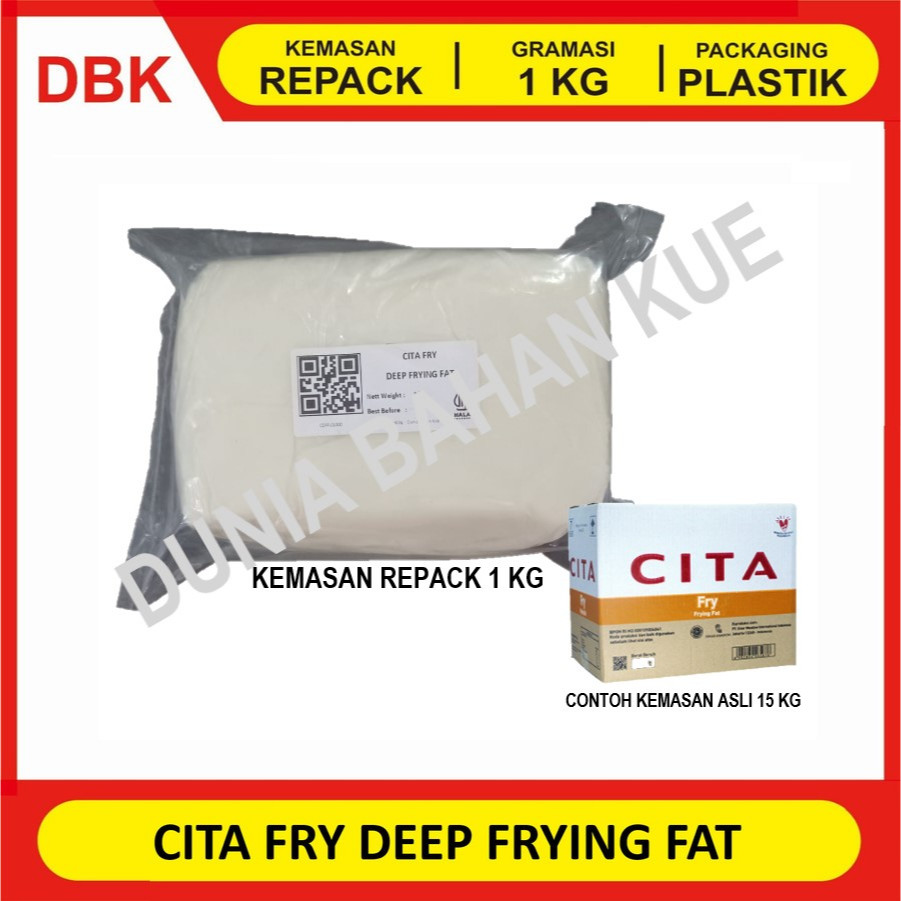 

CITA FRY MINYAK GORENG PADAT - REPACK 1 KG / DEEP FRYING FAT CITA