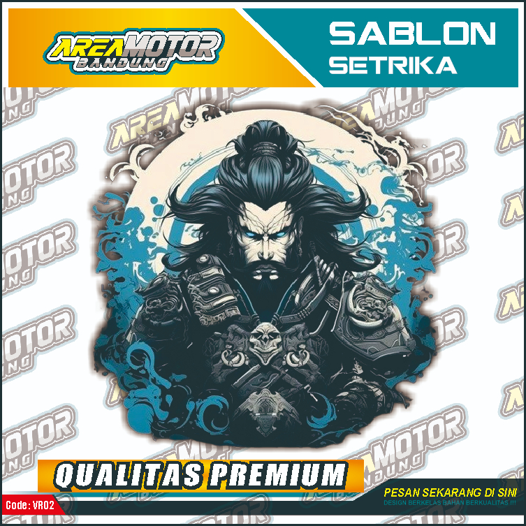 

Print sablon DTF/cetak sablon DTF/sablon setrika siap press 1 sisi Tema WARRIOR v5 Uk A4 / A3