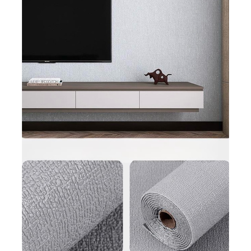 Wallpaper Linen Foam Roll 3D (50cm x 280cm) Sticker Dinding Foam Tebal Foil Anti Lembab
