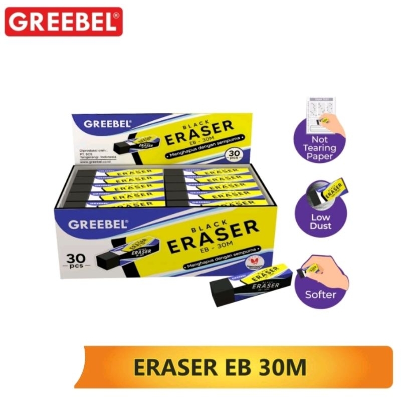 

Greebel Eraser EB-30M Penghapus Hitam Besar Isi 30 Pcs