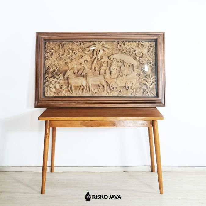 Relief Hiasan Dinding / Relief Kayu Jati Solid / Relief Ukiran Kresna | MILLA