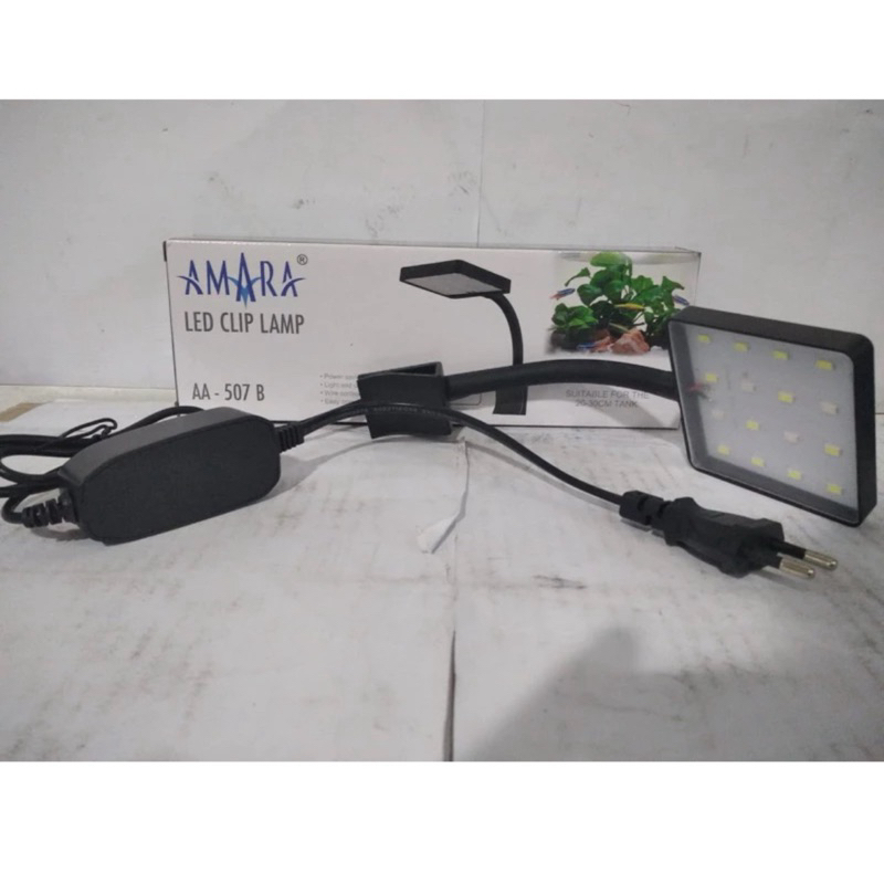 AMARA 5W Putih Biru Lampu Jepit Mini Tank 20-40cm LED Mini Clip Aquarium Aquascape AM507c
