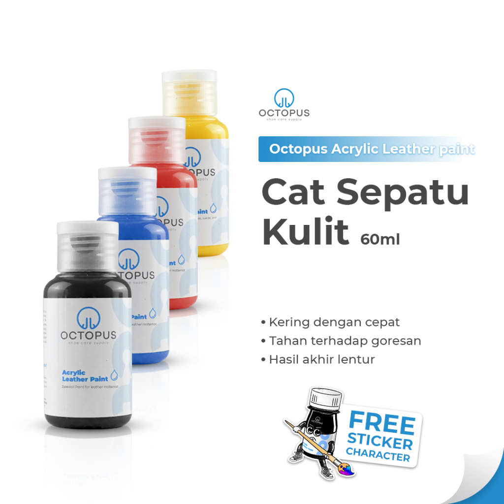 Octopus Acrylic Leather Paint Cat Sepatu kulit kanvas Suede Permanen | Cat Sepatu Tas topi permanen