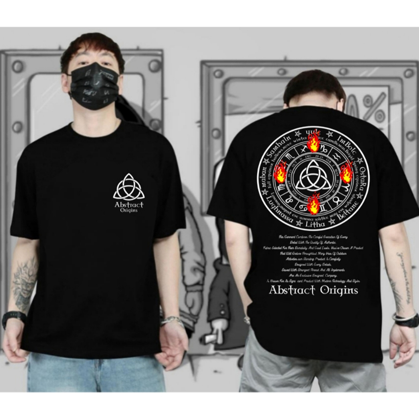 Kaos Distro pria Kaos Motif Zodiac Logo Hitam Baju Kaos Lengan Pendek Keren Kaos Simple Keren Viral 